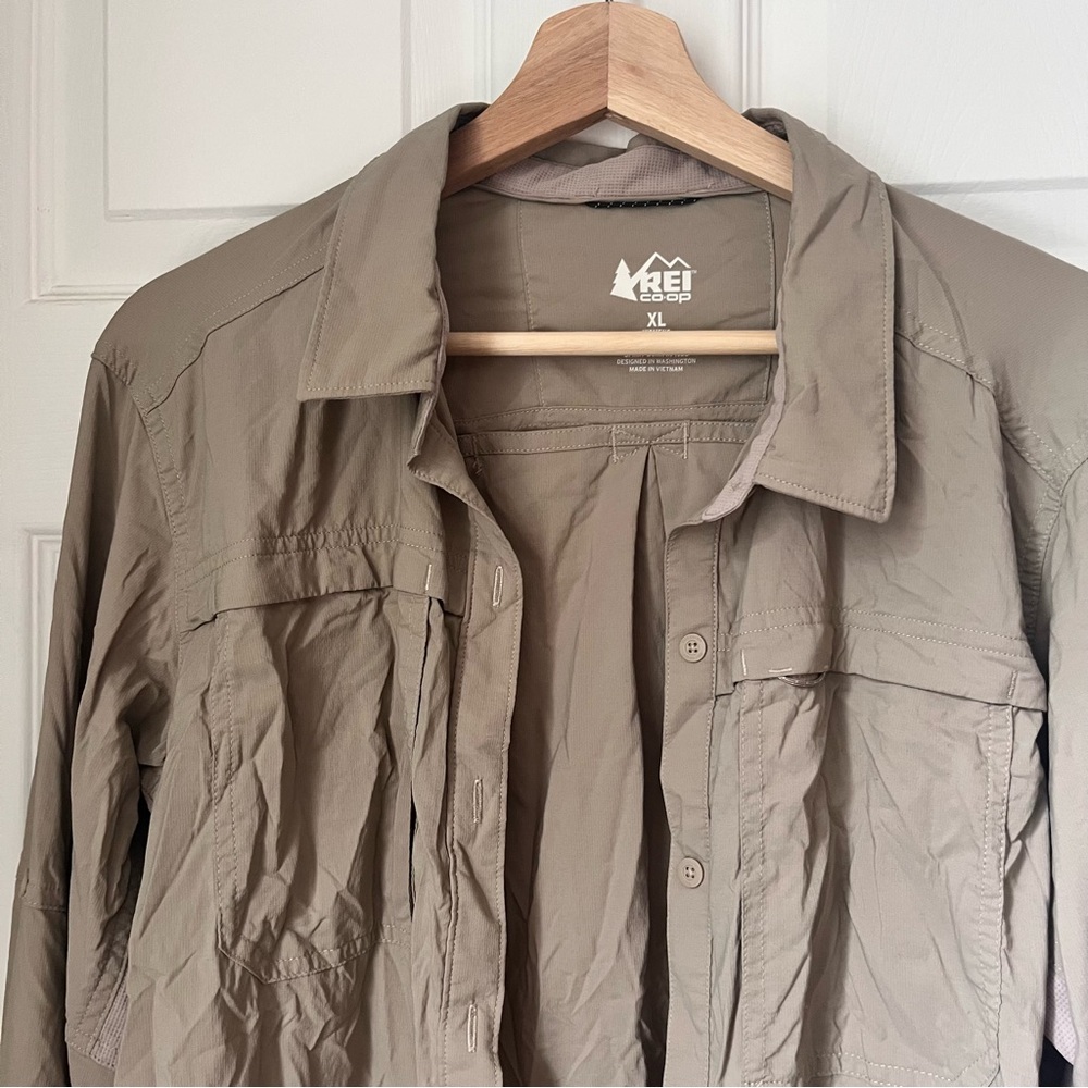 REI Co-op Tan Button-Up Shirt XL